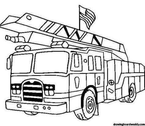 Coloring Page Fire Truck - A fire engine (also known in some territories as a fire truck or firefighter) is a vehicle designed primarily for fire-fighting operations. The terms ... Fire Truck Drawing, Lego Fire, Truck Wallpaper, Monster Truck Coloring Pages, Truck Images, Fire Truck Party, Firefighter Birthday, Flag Coloring Pages, Preschool Coloring Pages