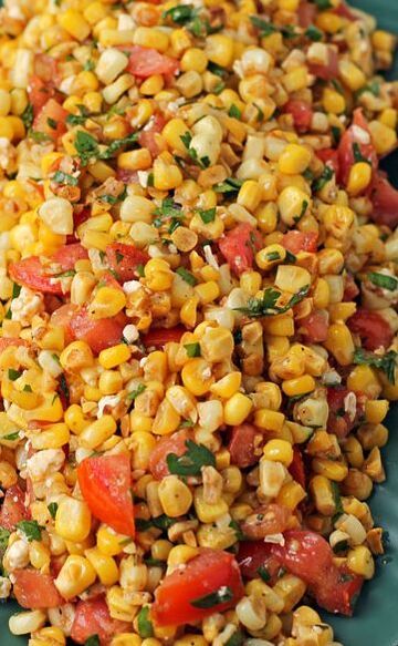 Corn Tomato Salad Corn And Tomato Salad Recipes, Corn And Cherry Tomato Salad, Corn Salad With Tomatoes Basil And Cilantro, Southwestern Tomato And Corn Salad, Fresh Corn And Tomato Salad Food Network, Corn Tomato Salad, Chickpea Chili, Sugar Snap Peas, Watercress