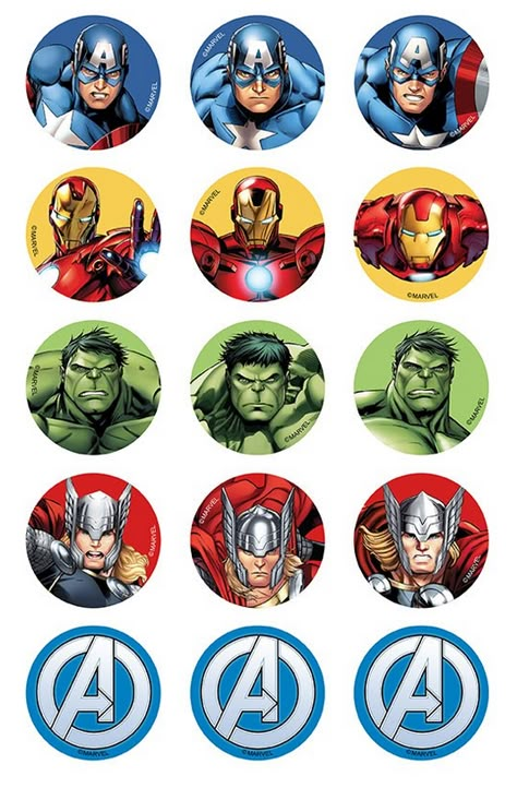 Avengers Cupcakes Toppers, Avengers Cake Topper, Avenger Cupcakes, Marvel Birthday Party, Marvel Party, Avengers Theme, Avengers Cartoon, Cupcake Images, Avenger Birthday Party