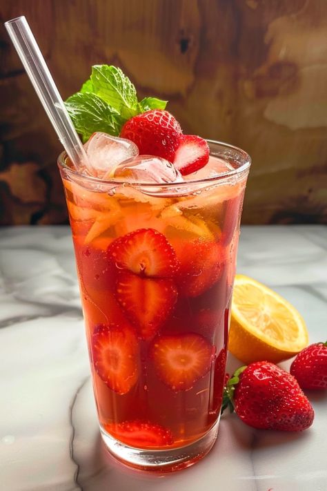 Best Tea For Colds, Strawberry Iced Tea, Bubble Tea Flavors, Tea For Colds, Iced Tea Recipe, Tea Flavors, Making Iced Tea, Dessert Cafe, Chocolate Bonbons