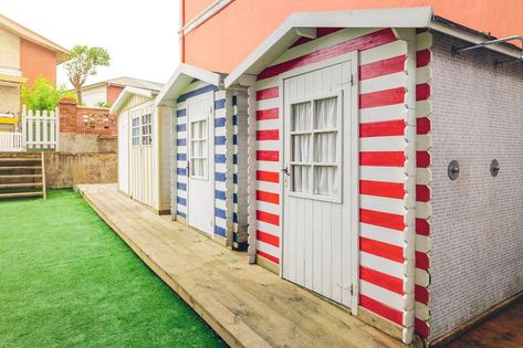 Shed Organisation, Garden Fence Paint, Painted Shed, Boat Shed, Garden Tool Shed, Shed Organization, Fence Paint, Beach House Ideas, Social Media Marketing Tools