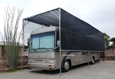 RV Canopy with Black Mesh Tarp and 1 7/8" Canopy Fittings Greenhouse Pavilion, Rv Canopy, Burning Man Camps, Rv Shades, Man Camping, Rv Shelter, Rv Carports, Boat Camping, Portable Carport