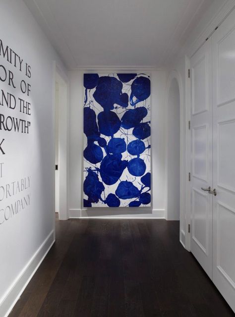 Blue And White Painting, William Morris Wallpaper, الفن الرقمي, Hallway Art, Foyer Decorating, Soyut Sanat Tabloları, Paint Companies, Traditional Home, Big Art