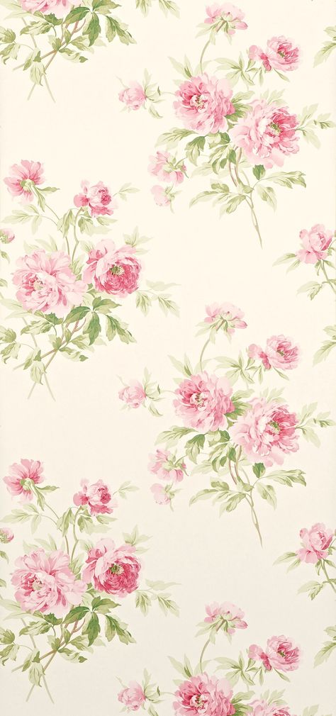 Sanderson Adele wallpaper, Shown here in rose and cream. Loose bouquets of abundant peonies are displayed on this wide-width wallpaper - a faithful reproduction of a late 19th century French design, retaining the delicate transparency of the original.Extra wide roll. Pink Wallpaper Floral, French Floral Pattern, Adele Wallpaper, Peonies Wallpaper, Width Wallpaper, Pink Wallpaper Desktop, Floral Print Wallpaper, French Roses, French Wallpaper