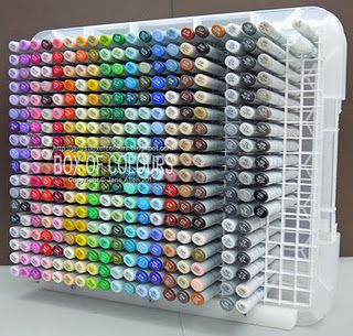 this is the one I'm going with...except I'm using the deeper box so I can put the lid on it for safer transport :) Copic Storage, Art Supplies Storage, Marker Storage, Pen Storage, Scrapbook Room, Art Storage, Craft Room Storage, Copic Coloring, Supplies Organization