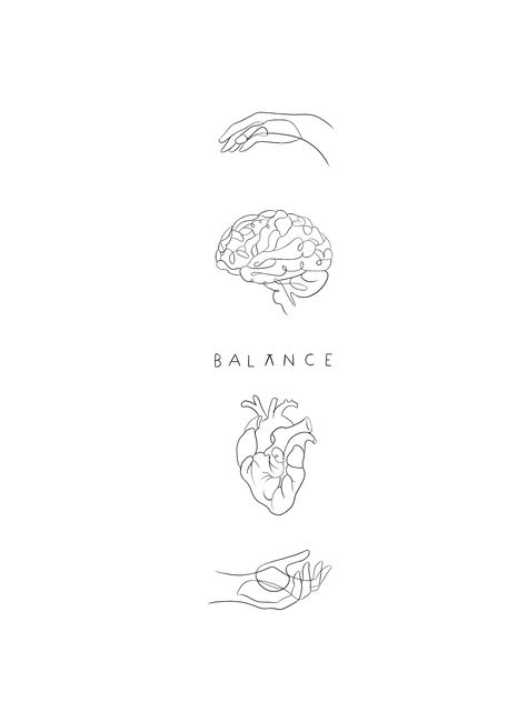 Balance Tattoo, Brain Tattoo, Herz Tattoo, Inspiration Tattoos, Line Art Tattoos, Discreet Tattoos, Subtle Tattoos, 문신 디자인, Simplistic Tattoos