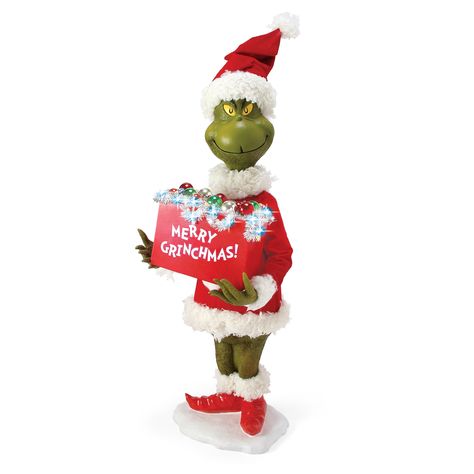 Merry Grinchmas Grinch Village, Grinch Stuff, Grinch Heart, Animated Halloween Props, Grinch Who Stole Christmas, Merry Grinchmas, Christmas Light Ornament, Santa Figurines, Grinch Stole Christmas