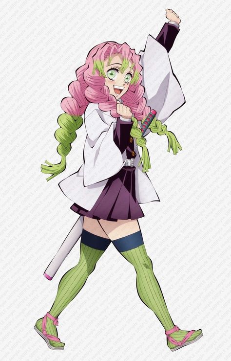 Mitsuri Kanroji Full Body Png, Mitsuri Birthday, Mitsuri Official Art, Kida Disney, Female Demons, Kanroji Mitsuri, Anime Butterfly, Cartoon Character Design, Anime Oc