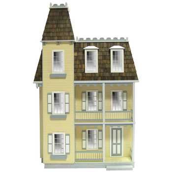 Alison Jr Dollhouse, Dollhouse Victorian, Real Good Toys, Beachside Bungalow, Raised Panel Shutters, Gingerbread Trim, It’s A Small World, Mansard Roof, Porch Posts