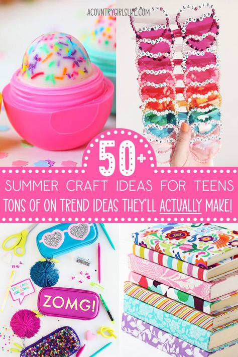 Summer Crafts for Teens and tweens Craft Ideas For Teen Girls, Summer Craft Ideas For Adults, Crafts For Preteens, Cute Summer Crafts, Summer Crafts For Teens, Craft Ideas For Teens, Daisy Crafts, Free Printable Artwork, Easy Crafts For Teens