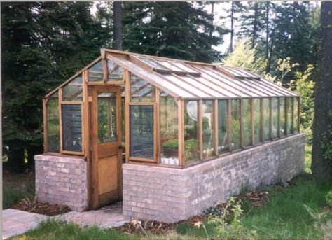 9 x 20 Deluxe greenhouse on brick base with Jalousie windows for ventilation Jalousie Window, Conservatory Greenhouse, Best Greenhouse, Green House Design, Lean To Greenhouse, Greenhouse Interiors, Home Greenhouse, Wooden Greenhouses, Backyard Greenhouse