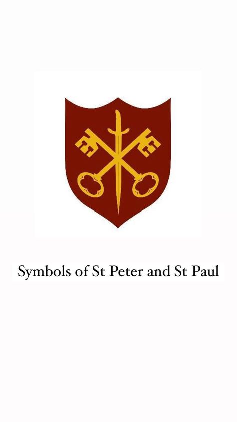 Saint Paul Tattoo, St Peter Tattoo, Saints Symbol, Saint Peter And Paul, Catholic Symbols, Music Cakes, Simon Peter, Happy Feast, St Peter And Paul