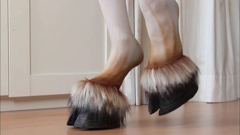 How To Make Faun Hooves, Diy Hooves Shoes, How To Make Hooves For A Costume, Hooves Shoes, Faun Hooves, Hoof Shoes Diy, Goat Legs Cosplay, Satyr Legs Diy, Mens Professional Fashion