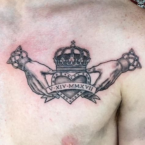 Calladagh Tattoo, Claddagh Tattoo For Men, Irish Claddagh Tattoo, Pop Warner Football, Claddagh Tattoo, Irish Tattoo, Rosary Tattoo, Irish Tattoos, Irish Claddagh