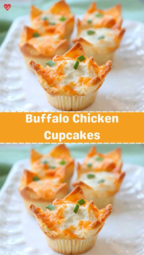 Buffalo Chicken Cupcakes are a savory, bite-sized twist on the classic buffalo chicken dip. These crispy, cheesy delights are layered with wonton wrappers, a creamy buffalo chicken filling, and a topping of melted cheddar and blue cheese crumbles. Perfect for game day, parties, or any occasion that calls for a crowd-pleasing appetizer, these cupcakes pack all the spicy, tangy flavors of buffalo wings in a fun, handheld form. Buffalo Chicken Cups, Peanut Butter Oreo Dessert, Chicken Cupcakes, Taco Cupcakes, Creamy Buffalo Chicken, Chicken Potato Soup, Blue Cheese Crumbles, Spicy Buffalo Chicken, Streusel Coffee Cake