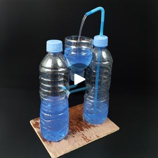 Fountain Without Electricity, Mini Fountain, Science For Toddlers, Science Models, Diy Water Fountain, Tabletop Water Fountain, Bottle Diy, Diy Water, Science Project