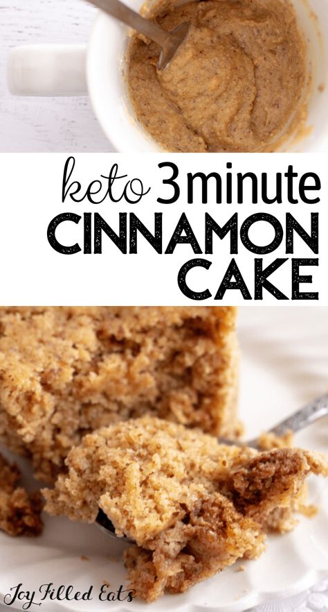 Keto Cinnamon Mug Cake, Mug Cake Low Carb, Cinnamon Mug Cake, Low Carb Mug Cakes, Keto Cinnamon, Desserts Keto, Low Carb Low Fat Recipes, Postre Keto, Keto Mug Cake