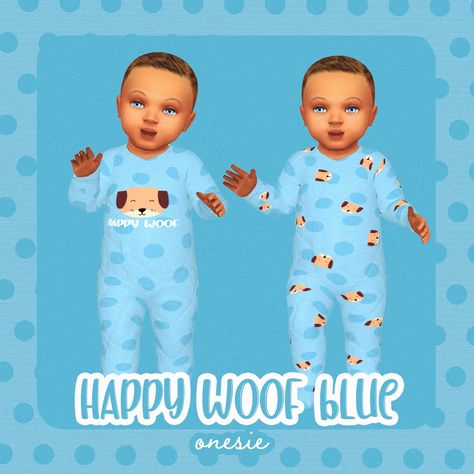 Happy Woof Blue Onesie Infant - Screenshots - The Sims 4 Create a Sim - CurseForge Sims 4 Infant, Infant Cc, Sims 4 Blog, Sims Baby, Kerbal Space Program, Infant Clothes, Sims 4 Teen, Sims 4 Toddler, Best Mods