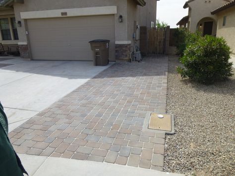 Paver Driveway Extension Call us for free estimate! 623-776-5314 Paver Driveway Extension, Driveway Pavers Extension, Driveway Extension, Diy Paver, Outdoor Patio Pavers, Diy Driveway, Pavers Diy, Landscape Pavers, Paver Designs