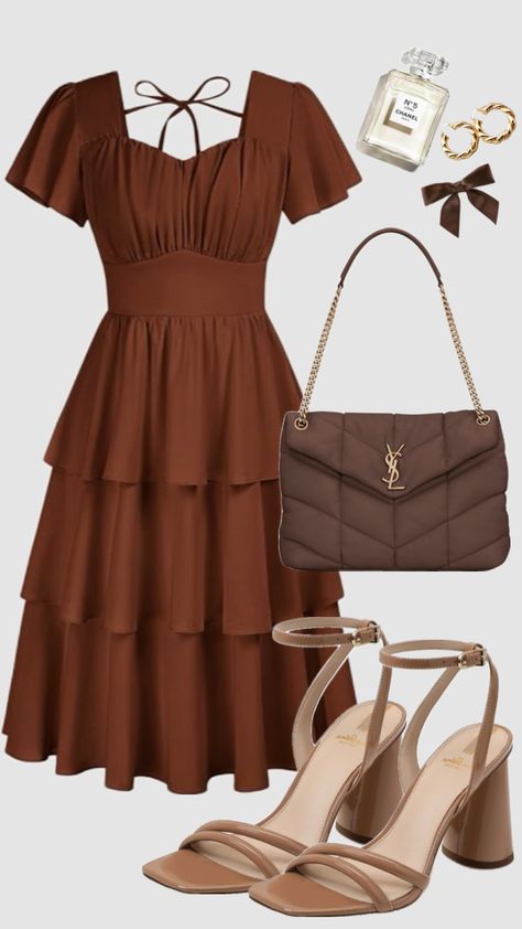 #fallfashion #modestoutfit #dress #outfitinspo #burntorange #churchoutfit #classy #brown #christiangirl #autumnoutfits #vintage #ootd #classic Aesthetic Skirt, Modest Girly Outfits, Skirt Sweater, Vintage Ootd, Outfit Upgrade, Modesty Outfits, Church Fits, Church Clothes