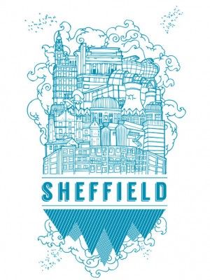 Kingdom In The Sky, Law Illustration, Sam Tattoo, Sheffield Art, Art Buildings, Sheffield Steel, Sheffield City, Class Poster, City Sky