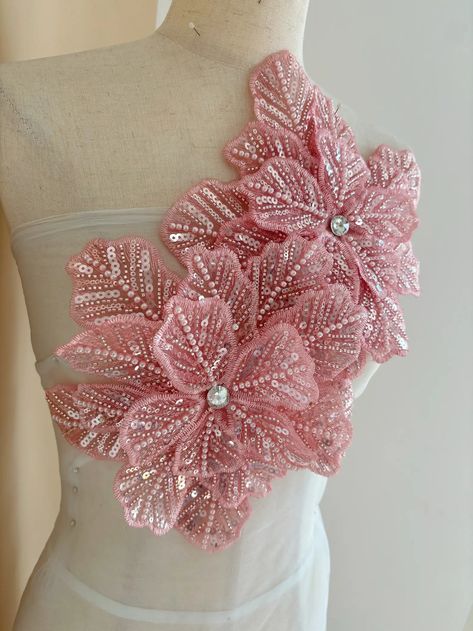 9.53US $ 23% OFF|1 Piece Watermelon 3d Bead Flowers Applique For Couture Dance Costume Embroidery Sewing On Patches For Wedding/Evening Dress| |   - AliExpress Beaded Patches, Flowers Applique, Bead Flowers, Costumes Diy, Pink Wedding Dress, 3d Rose, Rhinestone Appliques, Beaded Applique, Embroidery Fashion