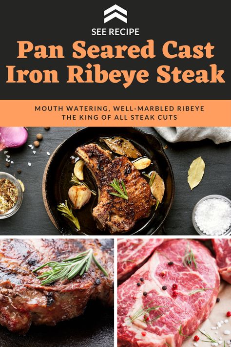 Gordon Ramsay beef steak dinner recipe pan seared cast iron ribeye steak is so tender, mouthwatering, well-marbled and in my opinion, ribeye is the king of all steak cuts. It's become one of my favorite cuts of beef. Seared in oil and basted in butter, then finished by melting an herb butter pat on top.  #gordonramsayrecipes #gordonramsayrecipesbeef #gordonramsayrecipessteak #gordonramsayrecipesdinners #howtocooksteak #skilletribeyesteak #ribeyesteakrecipes #easysteakdinner #pansearedribeyesteak Gordon Ramsay Ribeye Steak, Cast Iron Ribeye Steak, Gordon Ramsey Steak, Easy Steak Dinner, Cast Iron Skillet Recipes Dinner, Gordon Ramsay Steak, Cast Iron Steak, Steak Dinner Recipes, Ribeye Steak Recipes