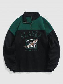 Cool Funny Hoodies for Men & Cheap Sweatshirts at Best Price | ZAFUL Vintage Alaska, School Sweater, Design Letters, Eagle Print, Fleece Quarter Zip, Vintage Pullovers, Quarter Zip Fleece, Womens Prom Dresses