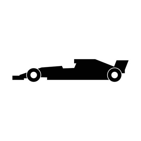 black silhouette icon design of racing car Race Car Silhouette, F1 Car Silhouette, Car Icon, F1 Car, Car Silhouette, Car Icons, Car Ideas, Black Silhouette, First Car