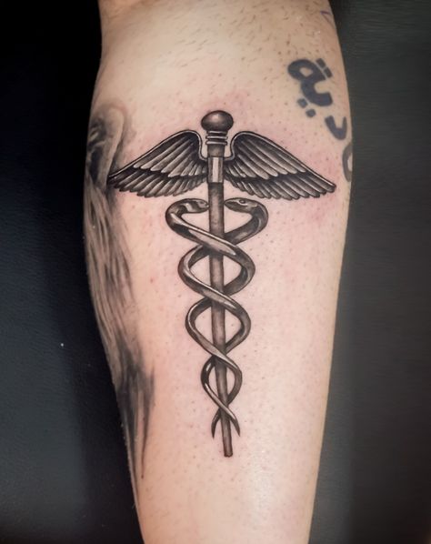 Healthcare Tattoo, Caduceus Tattoo, Tattoo Dublin, Doctor Tattoo, Medical Tattoo, Health Tattoo, Symbol Tattoo, Symbol Tattoos, Cross Tattoo