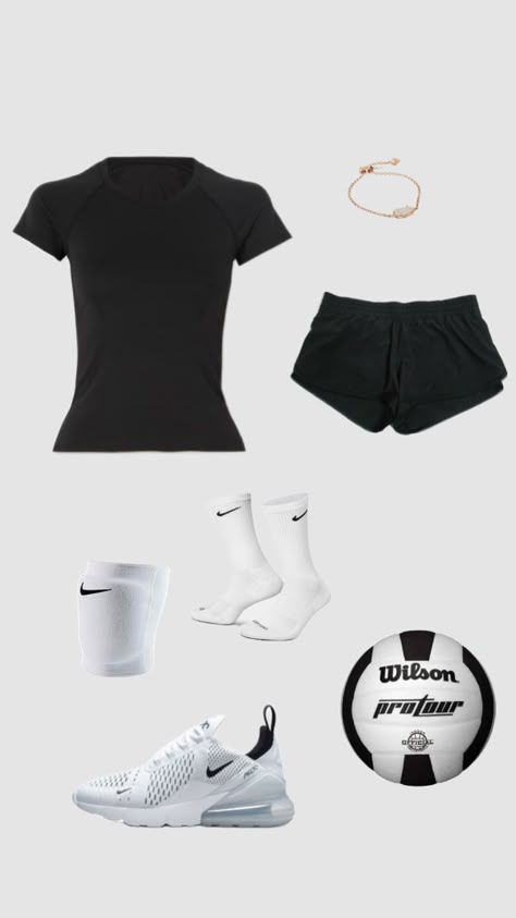 #volleyball #volleyballoutfit Athletic Outfit Ideas, Vollyball Outfits, Gymwear Outfits, Cute Nike Outfits, Modesty Outfits, Cute Workout Outfits, Fitness Wear Outfits, Fits Aesthetic, Cute Gym Outfits