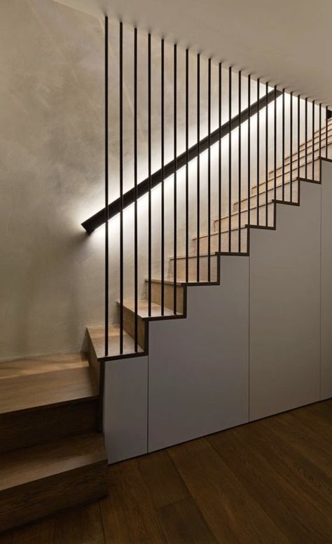 تحت الدرج, Staircase Interior Design, Staircase Design Modern, Staircase Railing Design, Stairs Design Interior, House Staircase, Desain Pantry, Stair Railing Design, Stairs Design Modern