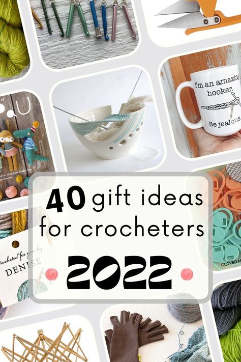 Giving intentional and meaningful gifts is so rewarding. But sometimes it’s hard to come up with the perfect gift for the one you love. If the person you’re buying for is a crochet lover, you’re guaranteed to make them happy if you buy them something crochet-related! Here are 40 gift ideas for the crochet lover in your life! Are YOU the crochet lover? Here's your complete Christmas list! Get the full list here. Memorial Beads, Crochet Christmas Gifts, Yarn Gifts, Oh Holy Night, 40th Gifts, Crochet Lovers, Make A Person, Christmas Gifts For Mom, Present Gift