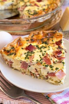 Ham And Swiss Quiche, Swiss Quiche, Best Quiche, Ham And Swiss, Breakfast Quiche Recipes, Quiche Recipes Easy, Cheese Quiche, Diner Recept, Quiche Recipe