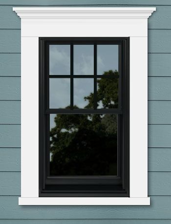 Frame out windows. No shutters. Jendela Vintage, Exterior Window Trim Ideas, Exterior Window Trim, Farmhouse Window Trim, Renovation Facade, Window Shutters Exterior, Exterior Windows, Black Window Frames, Best Exterior Paint