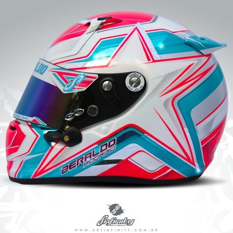 Go Kart Helmet Designs, F1 Helmet Design Concept Art, Racing Helmet Design Painting, F1 Helmet Design, Car Racing Helmet, Skydiving Helmet, Custom Bike Helmets, Custom Helmet Paint, Custom Helmet Design