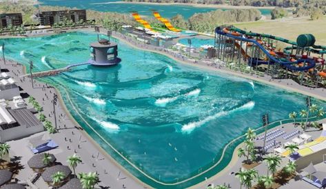 Surf Pool, Resort Ideas, Surf Wave, People's Liberation Army, Wave Pool, S Wave, New Tech, Waterpark, A Pond