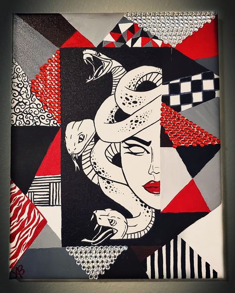 Medusa Canvas Art, Medusa Art Painting, Madussa Painting, Medusa Pop Art, Medusa Canvas Painting, Medusa Wall Art, Medusa Painting Easy, Medusa Acrylic Painting, Medusa Painting