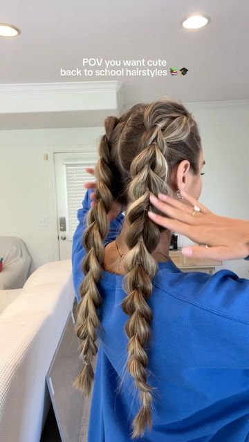 Maddy Millard on Instagram: "The best time of the year ;) good luck to everyone starting school! 🫶 

#hair #hairtok #hairstyle #hairinspo #hairtutorial #hairideas #heatlesshairstyles #school #schoolhairstyles #utahgirl #easyhairstyles" Maddy From Euphoria Hair, Maddy Cheer Makeup, Maddy Hairstyles Euphoria, Maddys Hairstyles Euphoria, Wolfblood Maddy, Heatless Hairstyles, Starting School, Hairstyles For School, Time Of The Year