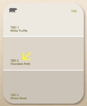 Off White Behr Paint Color Truffle Wall Colour, White Truffle Behr Paint, Wheat Bread Paint Behr Wall Colors, Wheat Bread Paint Color, Behr Paint Kitchen Cabinets, Truffle Paint Color, Behr Chocolate Froth, Wheat Bread Paint, Behr Wheat Bread