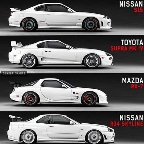 21.7k Likes, 253 Comments - Supra mk4 🚘 mk3 (@suprafactory) on Instagram: “Pick One! 👇 ⠀ Double Tap 👍 Tag ✏ Friends, Follow and Support! Credit: @dm_jon ⠀ Tap for more ⤵⤵⤵…” Nissan S15, Nissan R34, Marriage Story, R34 Skyline, Supra Mk4, Best Jdm Cars, Tag Friends, Skyline Gtr, Rx 7