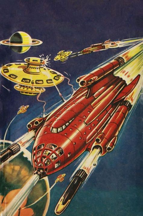 TV Tropes Monday: Raygun Gothic | Neither Here nor There.... Early Science, Arte Peculiar, Science Fiction Illustration, Sci Fi Books, Vintage Space, Science Fiction Art, Retro Futuristic, Book Cover Art, Retro Futurism