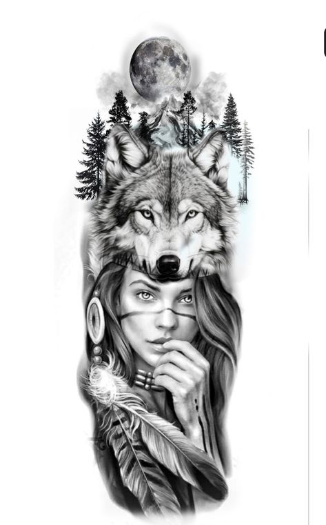 Wolf Sleeve Tattoo Women, Wolf And Girl Tattoo, Owl And Wolf Tattoo, Wolf Rose Tattoo, Superhero Symbols, Valkyrie Tattoo, Realism Tattoos, Small Girly Tattoos, Animals Tattoo