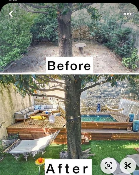 Outdoor Decor Backyard, Small Backyard Pools, Backyard Makeover, Small Backyard Design, Backyard Patio Designs, Backyard Oasis, Backyard Decor, Backyard Landscaping Designs, Backyard Pool