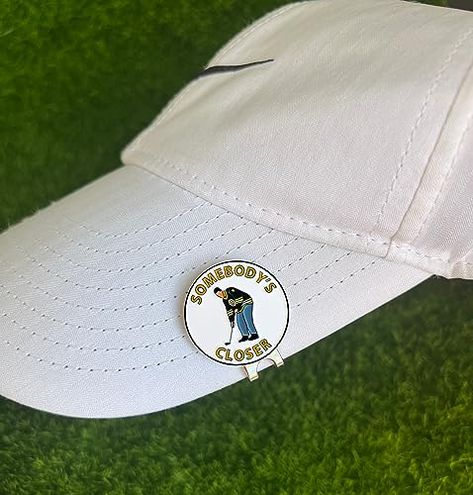 Play and Repeat Happy Gilmore Somebodys Closer Golf Ball Marker with Magnetic Hat Clip - Funny Golf Gift for Men - Golf Accessories and Gifts Adjustable Dad Hat For Golf, Adjustable Sporty Trucker Hat For Golf, Clip Funny, Functional Six-panel Baseball Cap For Golf, Magnetic Hat Clip, Adjustable Six-panel Trucker Hat For Golf, Happy Gilmore, Personalized Golf Balls Funny, Funny Golf Gifts