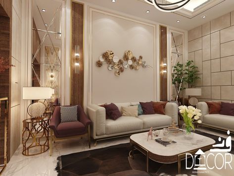 Luxury Classic Interior, Marble Wallpaper Bedroom, Bedroom Render, Living Room Sliding Doors, Render Art, Modern Living Room Interior, Indian Home Design, Dinning Room Design, Living Room Partition Design