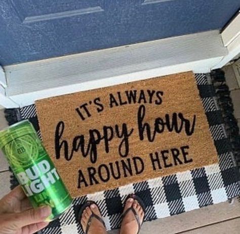 Door Mat Sayings, Welcome Mat Ideas, Door Matts, Realtor Client Gifts, Outdoor Welcome Mat, Mat Ideas, Entryway Style, Funny Welcome Mat, Rug Ideas