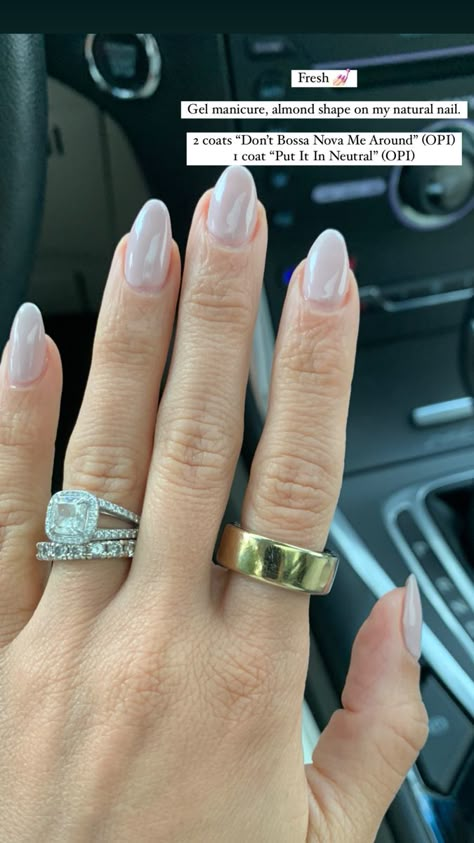 Almond Nail Neutral Colors, Natural Opi Dip Colors, Neutral Bridesmaid Nails Almond, Opi Don't Bossa Nova Me Around, Don’t Bossa Nova Me Around Opi Dip, Don’t Boss A Nova Me Around Opi, Opi Bossa Nova Me Around, Don’t Bossa Nova Me Around Opi Gel, Be There In A Prosecco Opi Gel