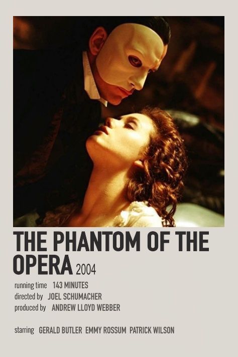 Phantom Of The Opera 2004, Movies Romantic, Polaroid Movie Poster, Miranda Richardson, Indie Movie Posters, Movies To Watch Teenagers, Patrick Wilson, Movie Card, Iconic Movie Posters