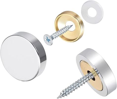 How To Fix A Mirror, Screw Caps, Nail Brushes, Nail Sizes, Brushed Stainless Steel, Mirror Frames, Cover Design, Screw, Silver Tone